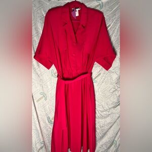 Vintage JT Dress 80s pink fit and flare everyday dress.